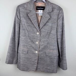 LOUIS FERAUD Pink and Gray Women's Business Blazer Respectable Luxury / Size 10